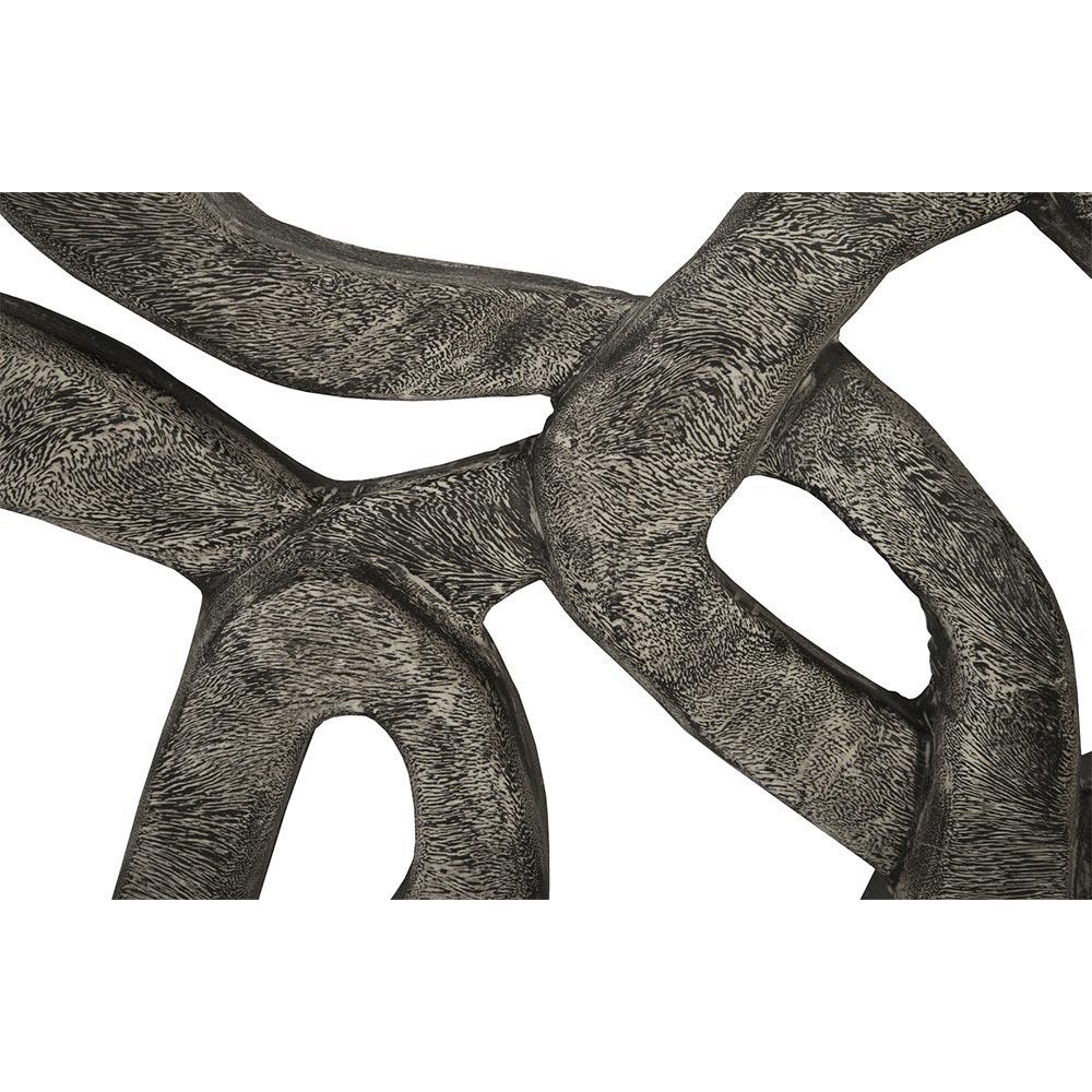 Kalina Modern Classic Grey Chamcha Wood Chain Wall Sculpture|