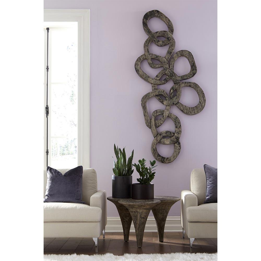 Kalina Modern Classic Grey Chamcha Wood Chain Wall Sculpture|