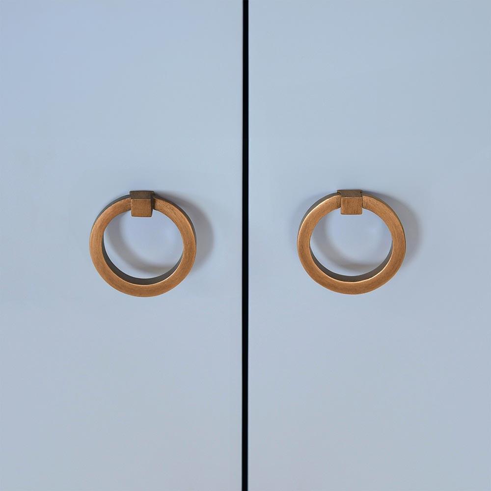 Worlds Away Kealey Modern Marble Blue Scalloped Wood Bath Vanity Sink - 31"|