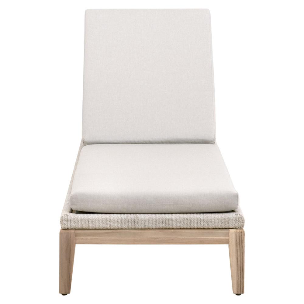 Lorry Coastal Beach Grey Teak Woven Rope Outdoor Chaise Lounge|