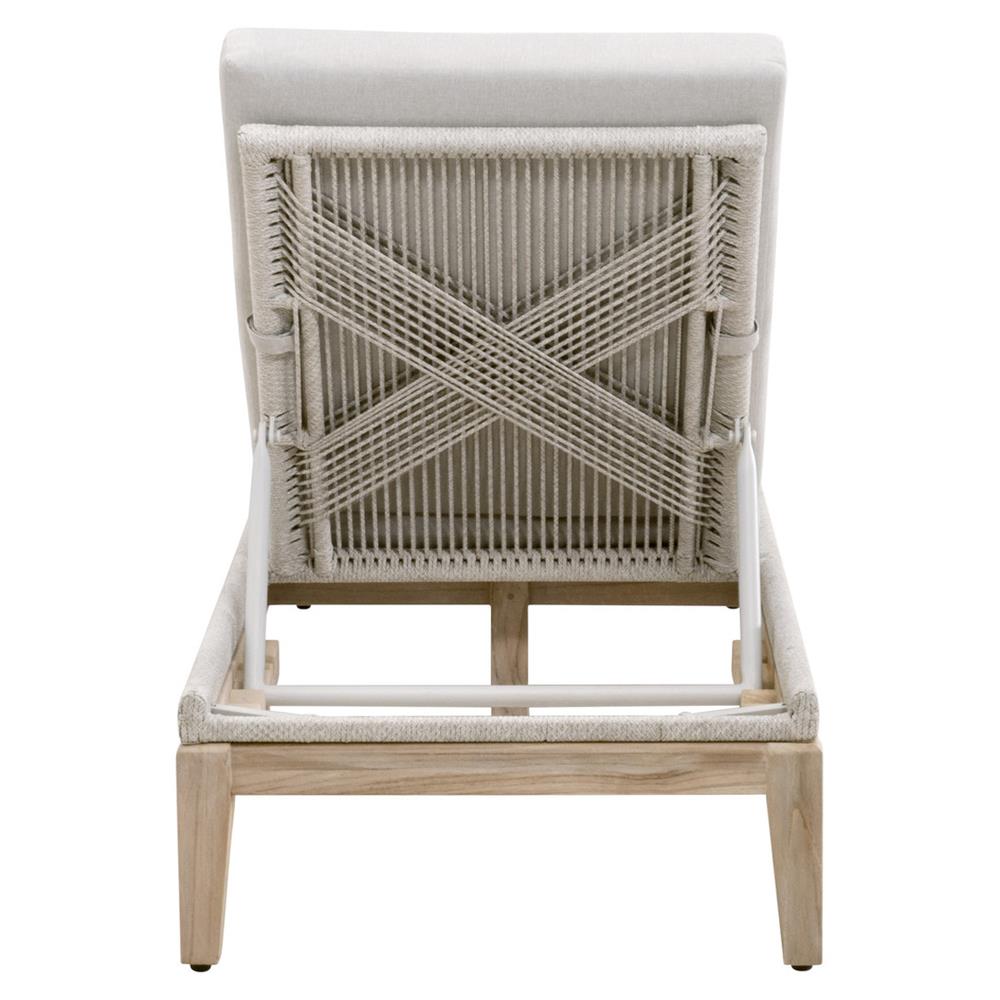 Lorry Coastal Beach Grey Teak Woven Rope Outdoor Chaise Lounge|