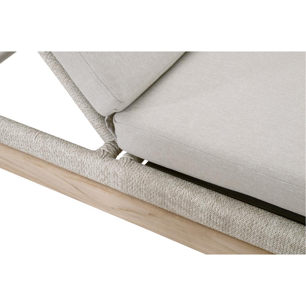 Lorry Coastal Beach Grey Teak Woven Rope Outdoor Chaise Lounge|