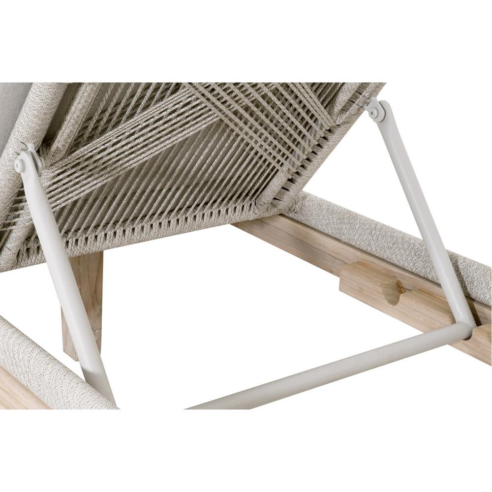 Lorry Coastal Beach Grey Teak Woven Rope Outdoor Chaise Lounge|