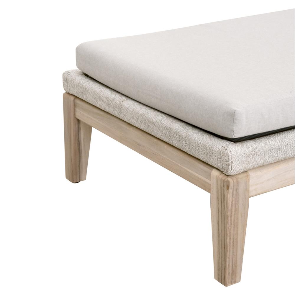 Lorry Coastal Beach Grey Teak Woven Rope Outdoor Chaise Lounge|