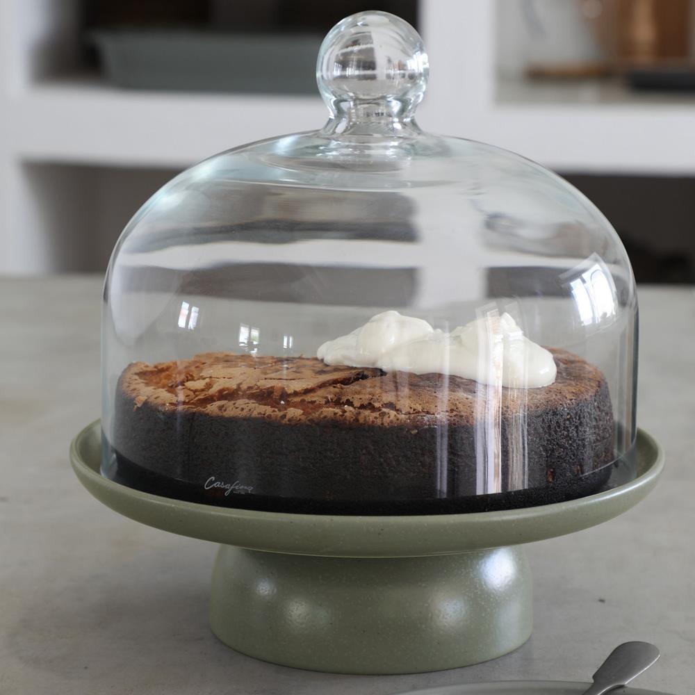 Pacifica Modern Classic Artichoke Stoneware Footed Cake Plate|