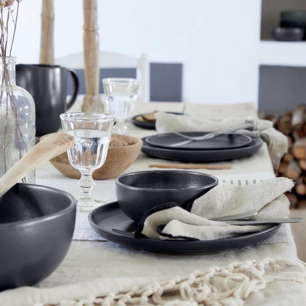 Pacifica Modern Classic Seed Grey Stoneware 4 Piece Place Setting|