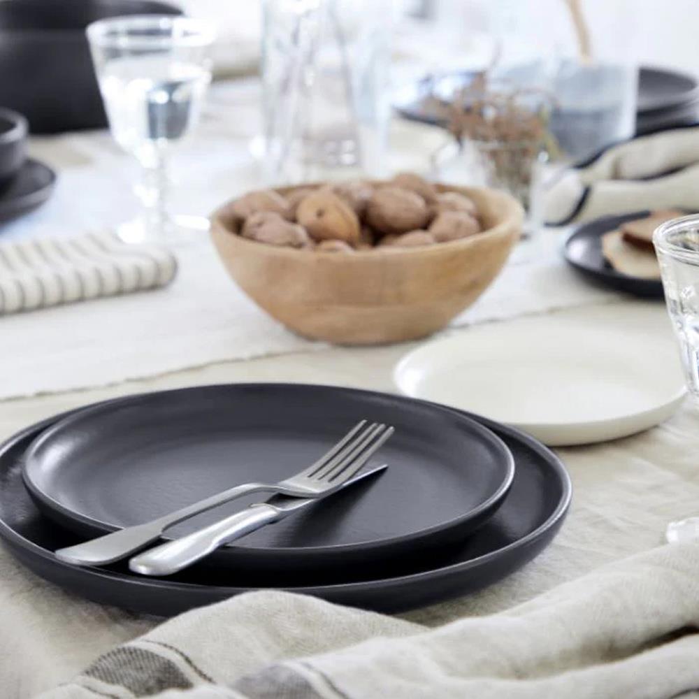 Pacifica Modern Classic Seed Grey Stoneware 4 Piece Place Setting|