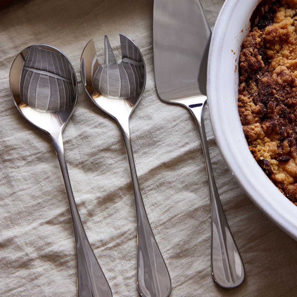 Nau Modern Classic Polished Stainless Steel 4 Piece Serving Set|