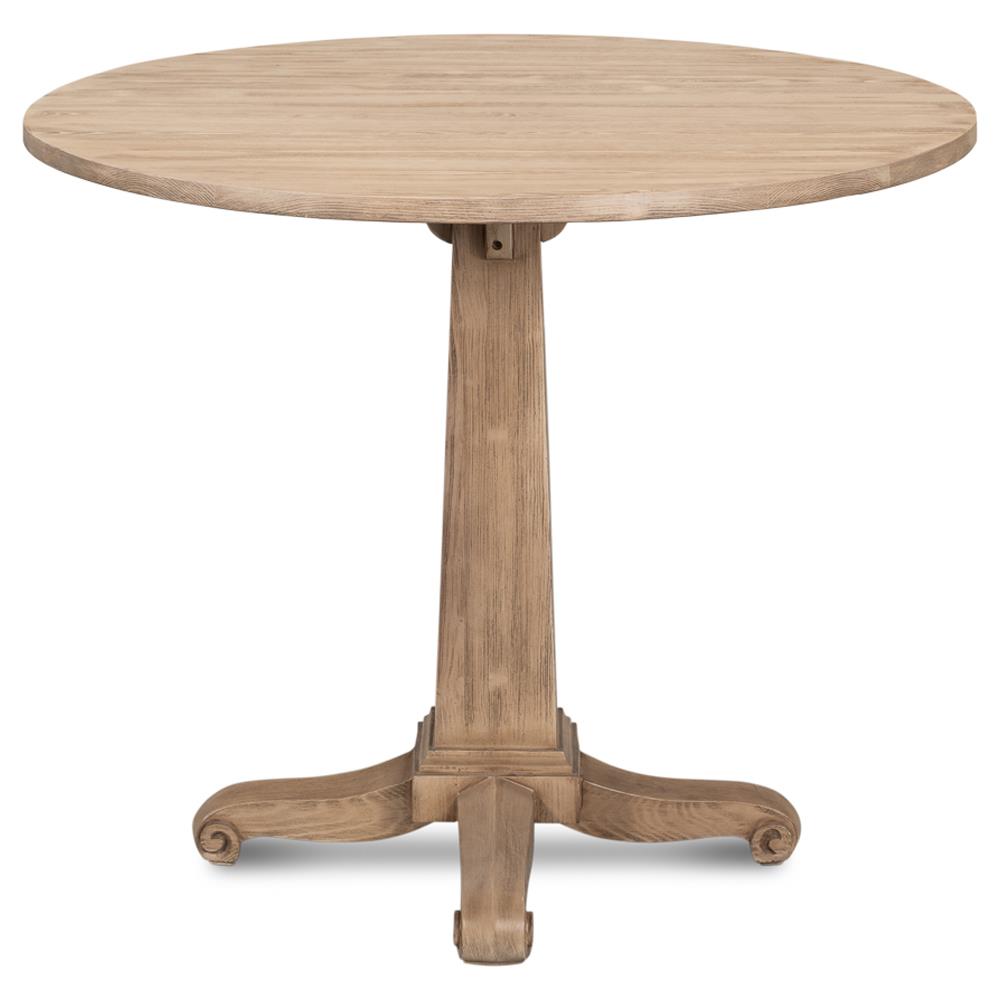 Peter French Country Brown Pine Wood Round Bistro Table - 36
