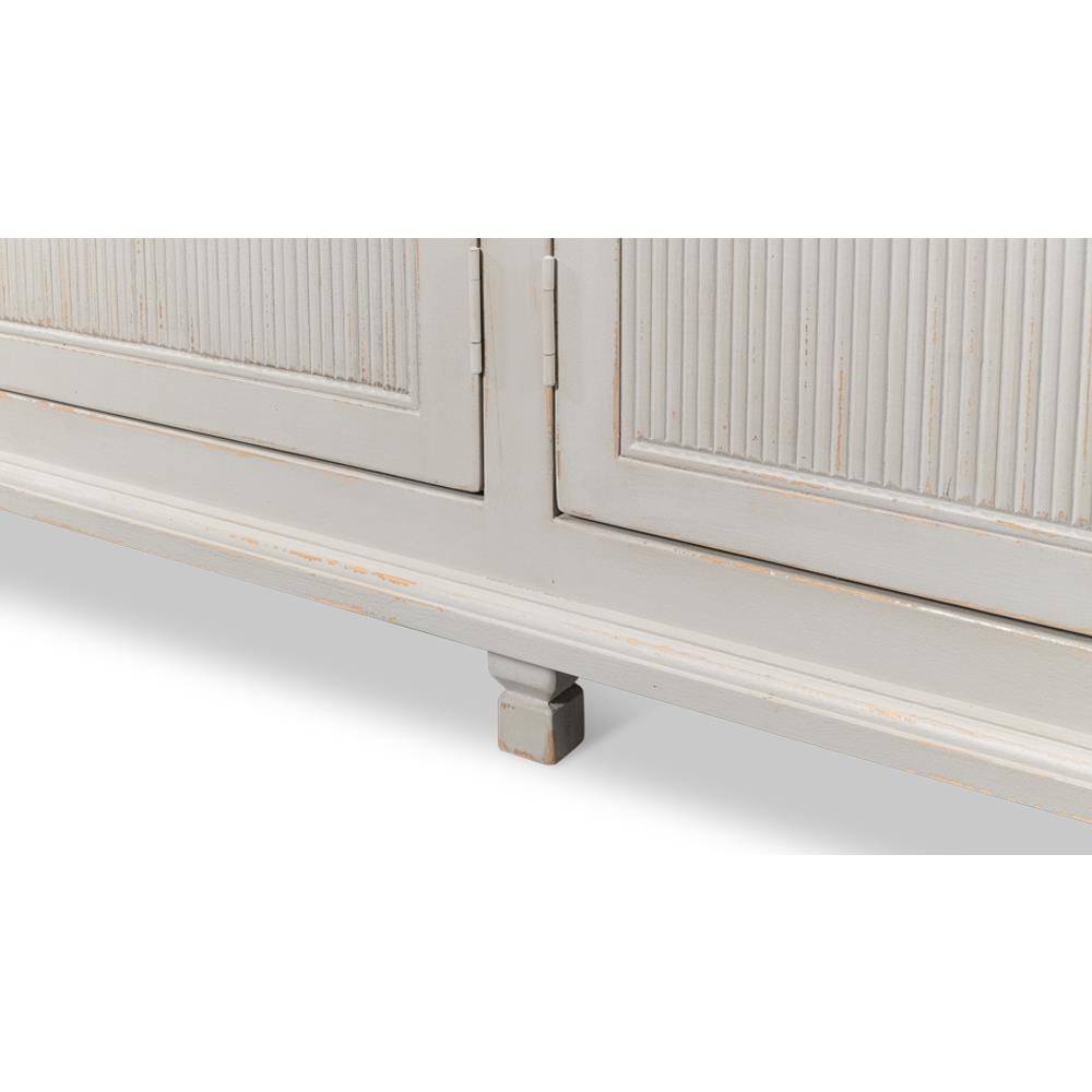 Alessandra Modern Classic Soft Grey Pine Wood Sideboard|