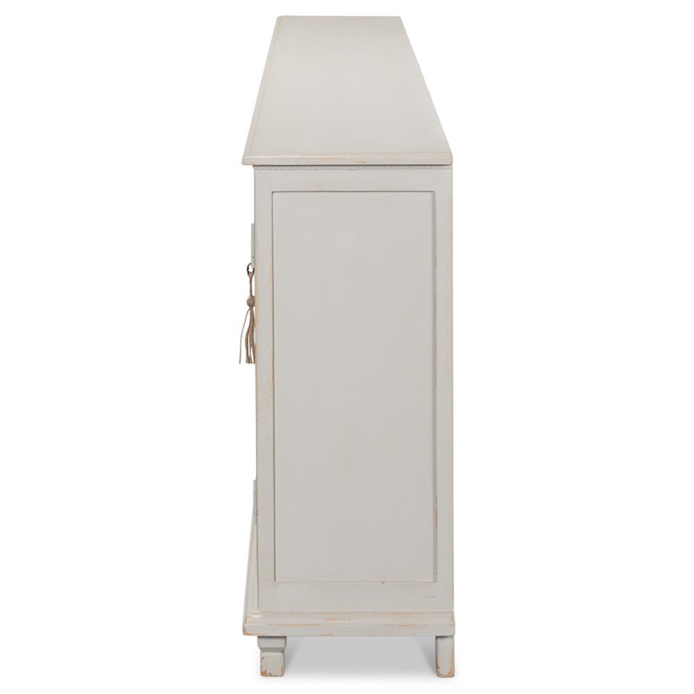 Alessandra Modern Classic Soft Grey Pine Wood Sideboard|