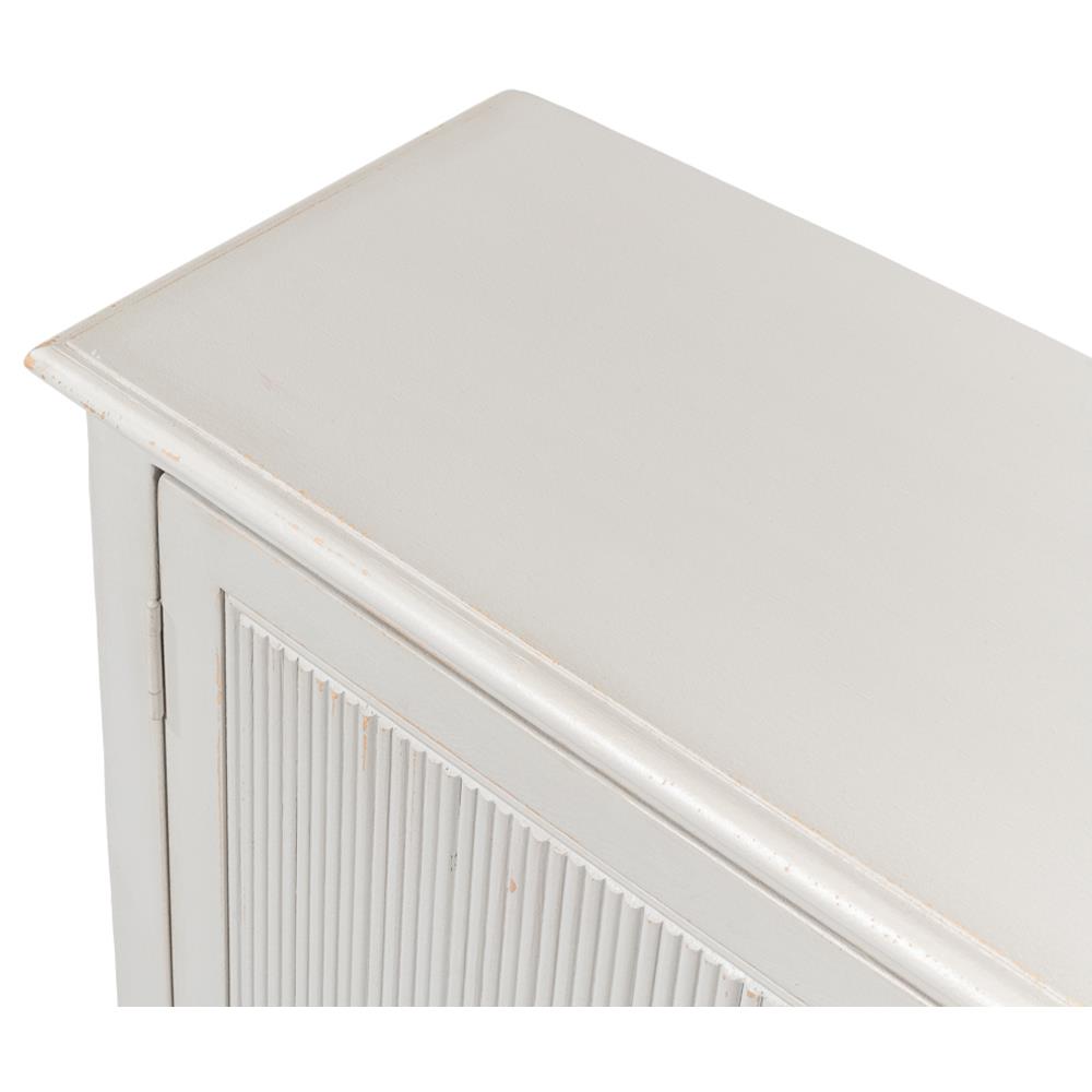 Alessandra Modern Classic Soft Grey Pine Wood Sideboard|