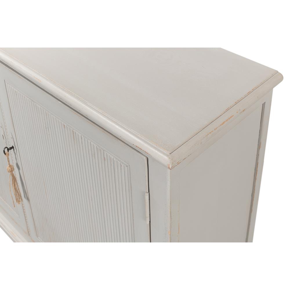 Alessandra Modern Classic Soft Grey Pine Wood Sideboard|