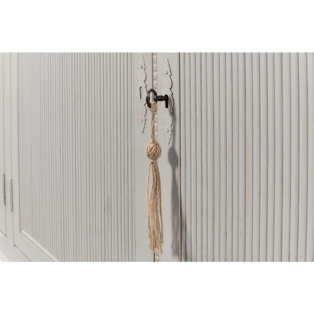 Alessandra Modern Classic Soft Grey Pine Wood Sideboard|