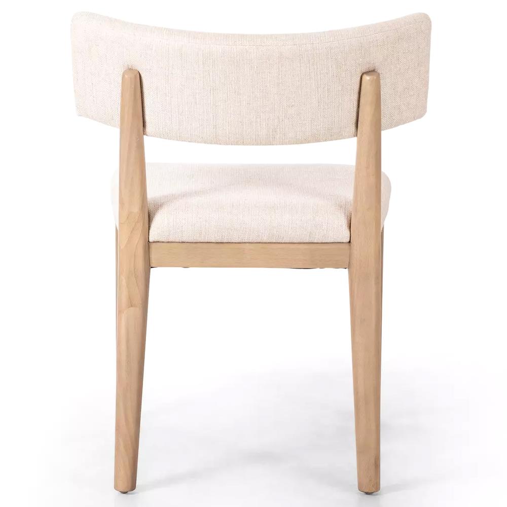 Cerise Modern Classic Cream Upholstered Wood Dining Side Chair|