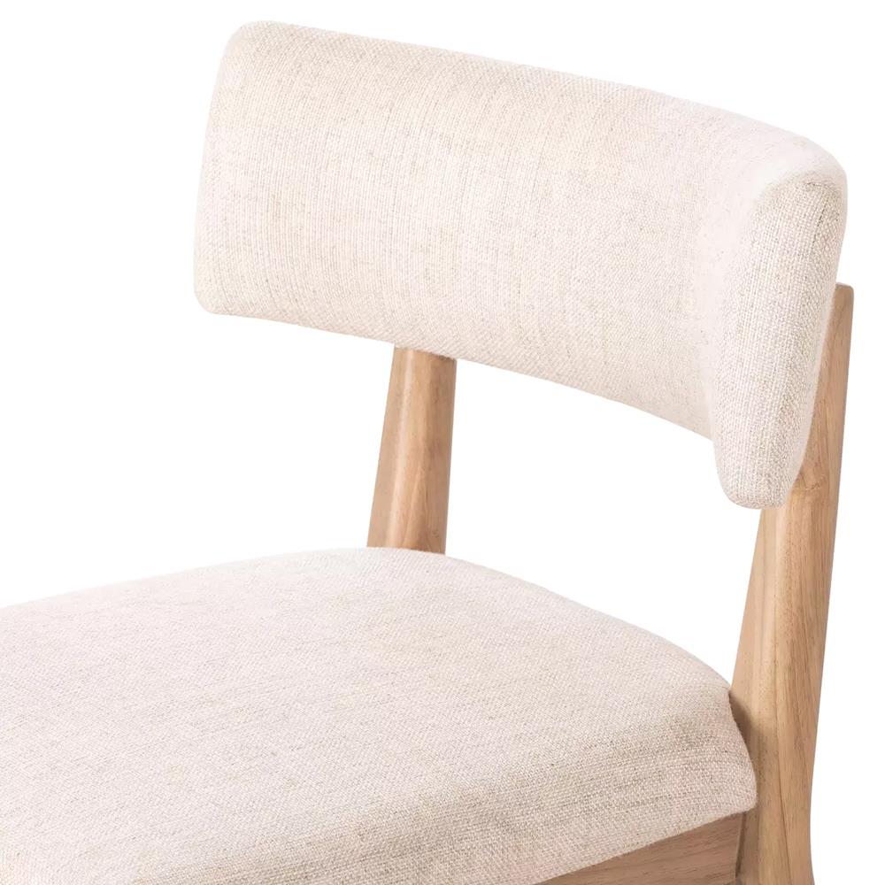 Cerise Modern Classic Cream Upholstered Wood Dining Side Chair|