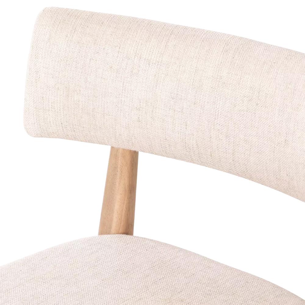 Cerise Modern Classic Cream Upholstered Wood Dining Side Chair|