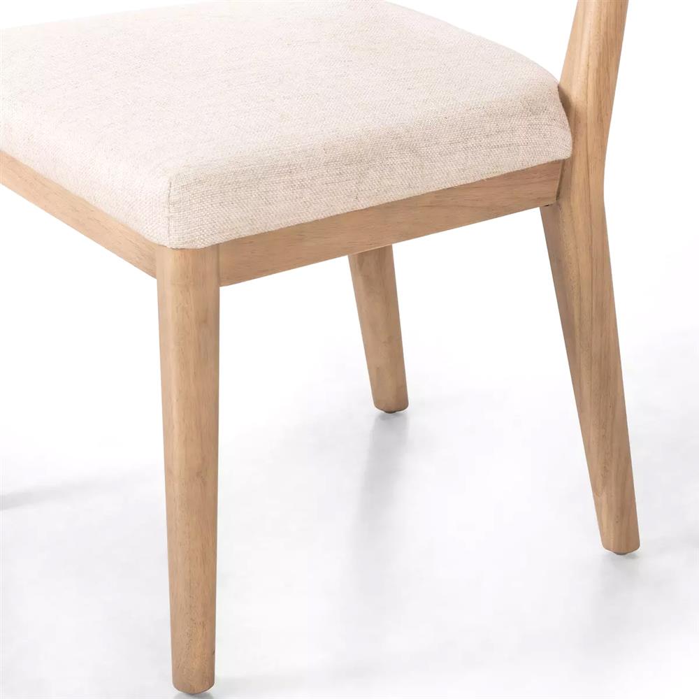 Cerise Modern Classic Cream Upholstered Wood Dining Side Chair|