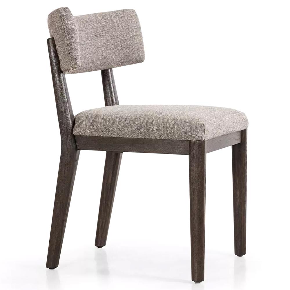 Cerise Modern Classic Grey Upholstered Wood Dining Side Chair|