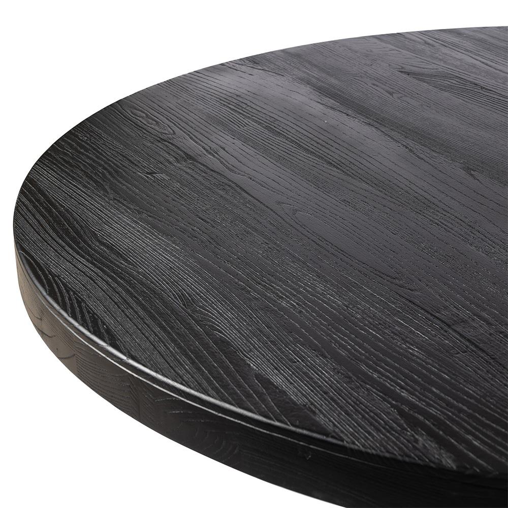 Maverick Rustic Lodge Black Solid Reclaimed Wood Round Dining Table ...
