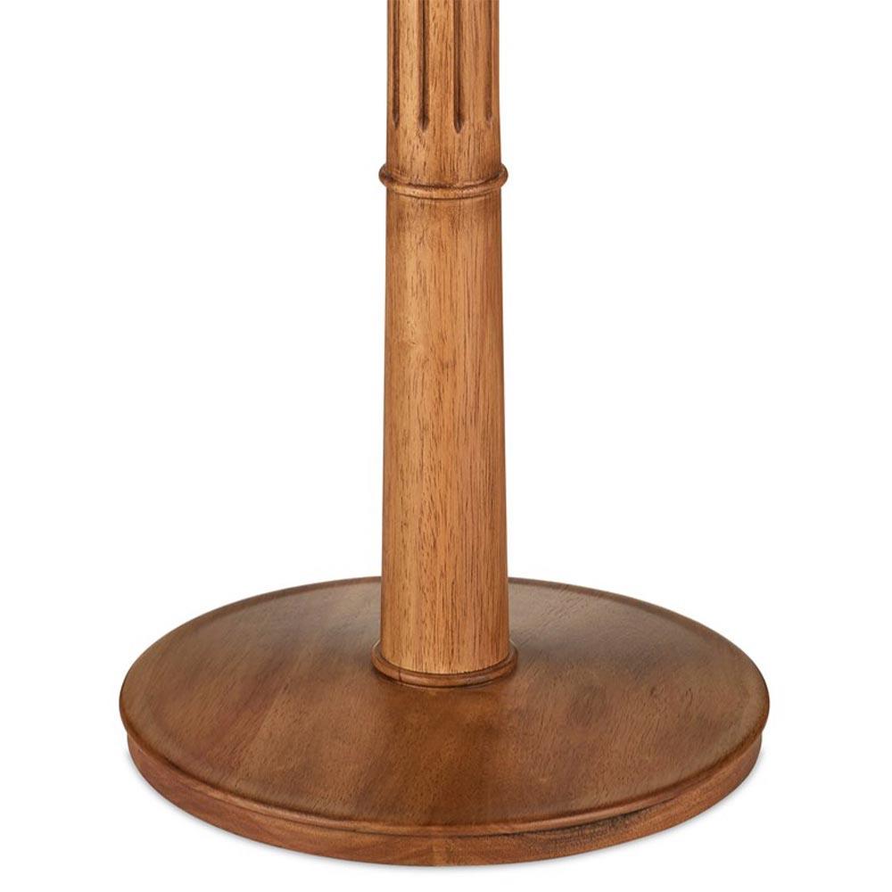 Rivera Mid Century Natural Wood Pleated Shade Column Floor Lamp 65