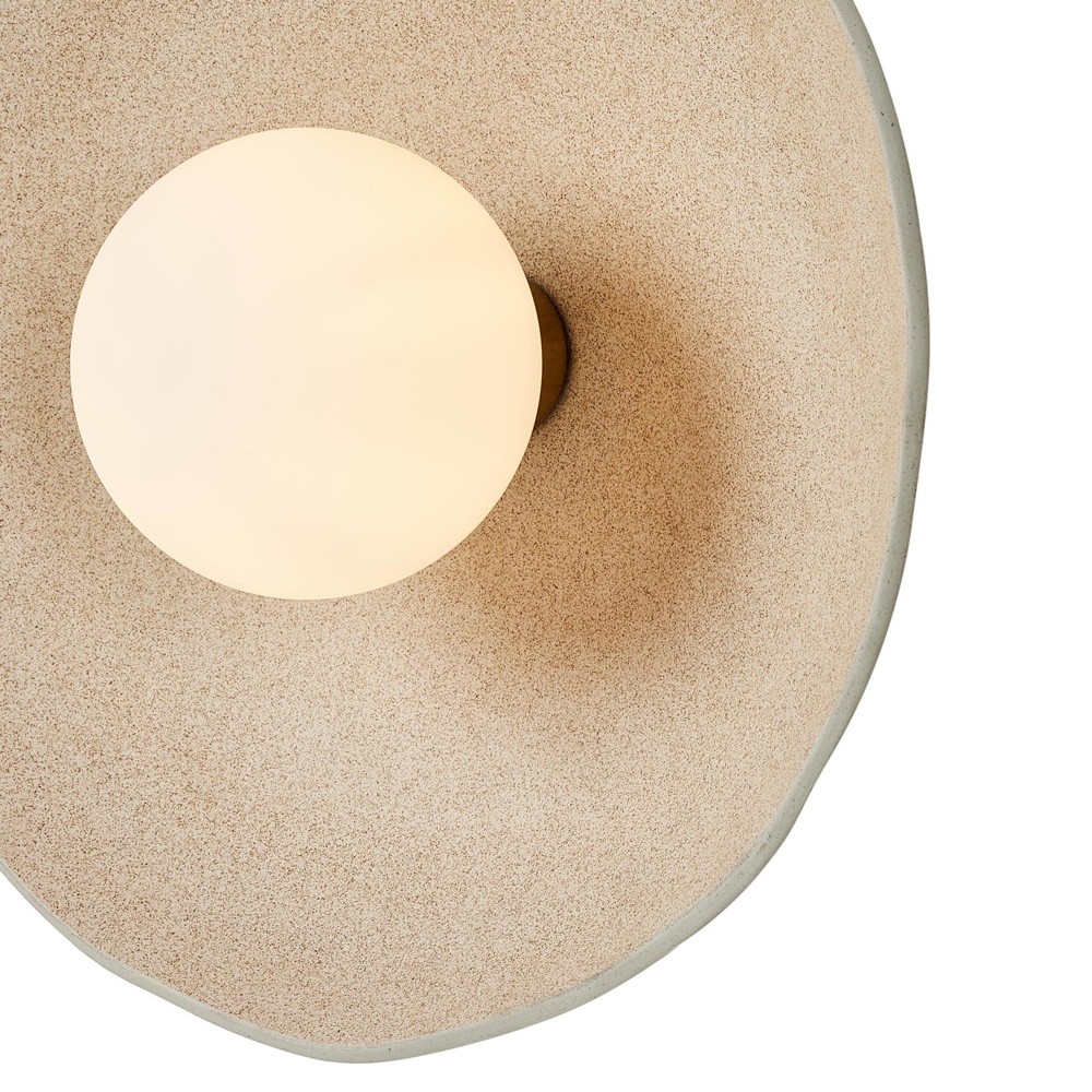 Filomenina Modern Classic Sand Ceramic Opal White Glass Sconce|