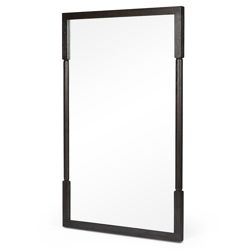 Fin Industrial Loft Black Solid Oak Wood Frame Full Length Floor