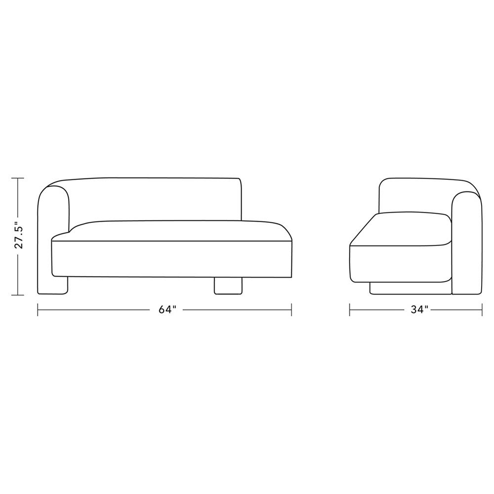 Isla Modern Classic Oslo Ivory Performance Chaise Lounge|