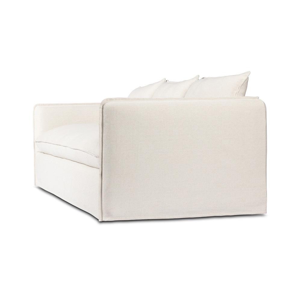 Andrew Modern Off White Linen Slipcovered Outdoor Sofa - 96"W|