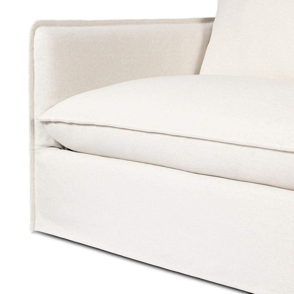 Andrew Modern Off White Linen Slipcovered Outdoor Sofa - 96"W|