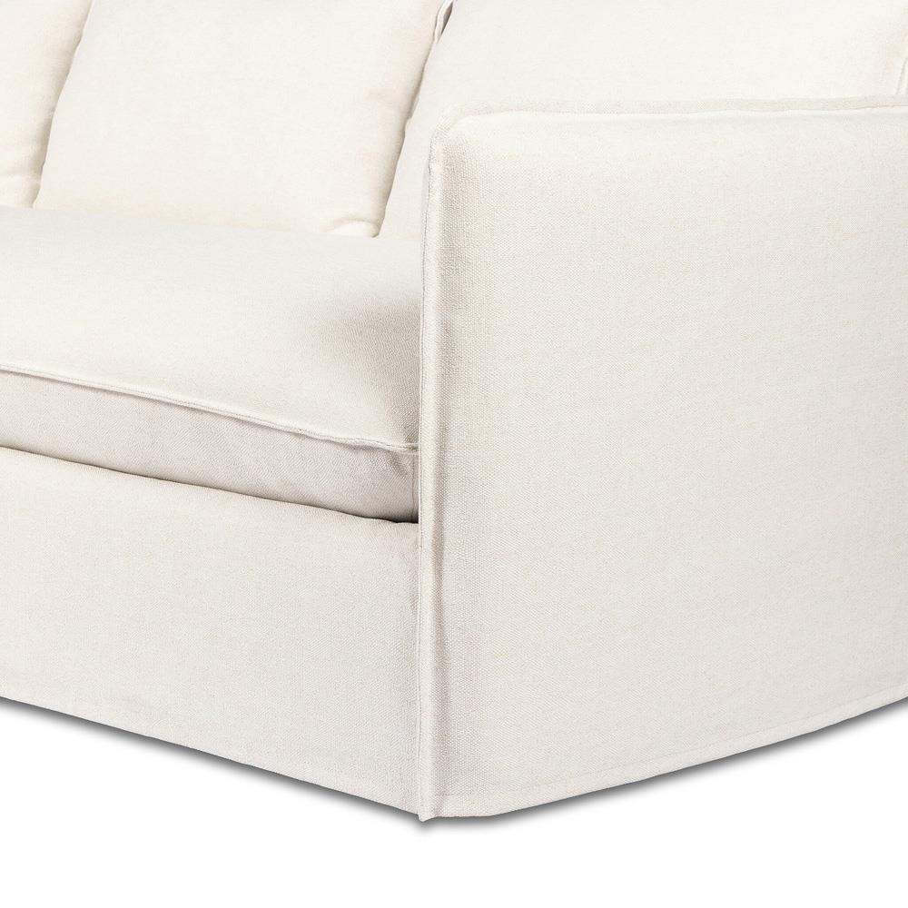 Andrew Modern Off White Linen Slipcovered Outdoor Sofa - 96"W|