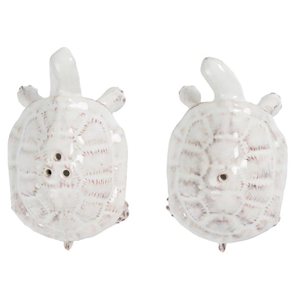 Juliska Clever Creatures French Whitewash Ceramic Turtle Salt