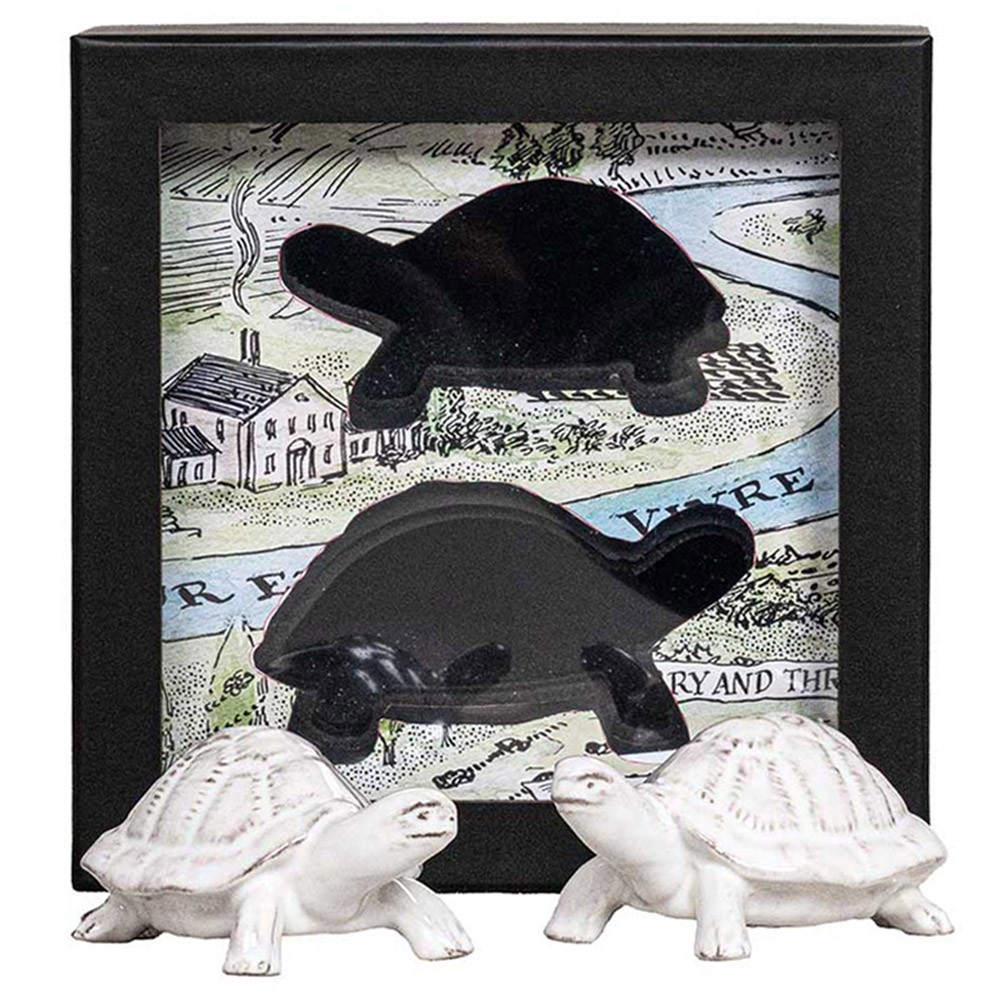 Juliska Clever Creatures French Whitewash Ceramic Turtle Salt