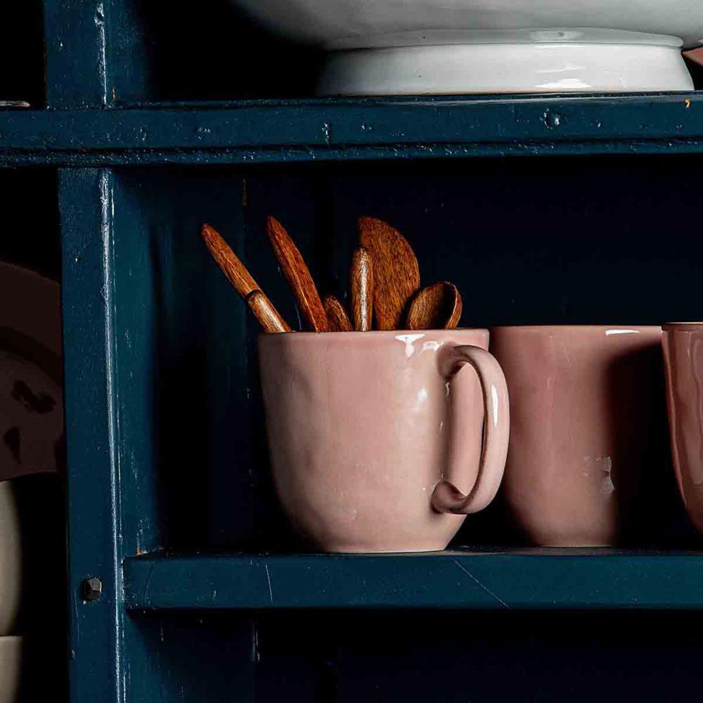 Juliska Puro Modern Classic Blush Ceramic Mug|