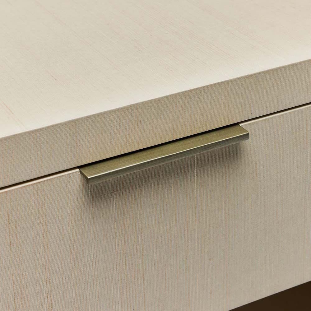 Montaigne Modern Classic Desert Beige Sisal Silver Iron Nightstand|