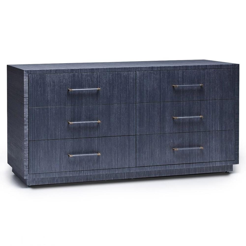 Taylor Modern Classic Navy Blue Sisal Brass Iron Double Dresser|