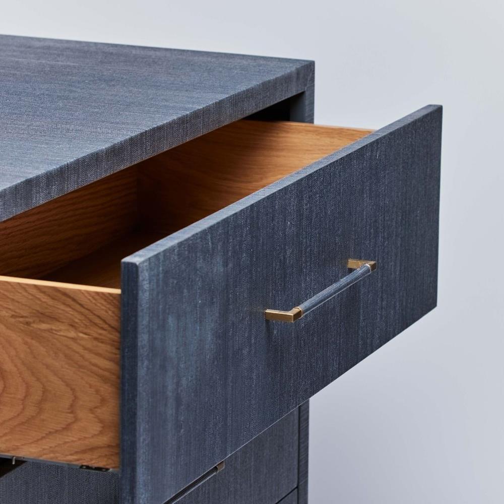 Taylor Modern Classic Navy Blue Sisal Brass Iron Double Dresser|