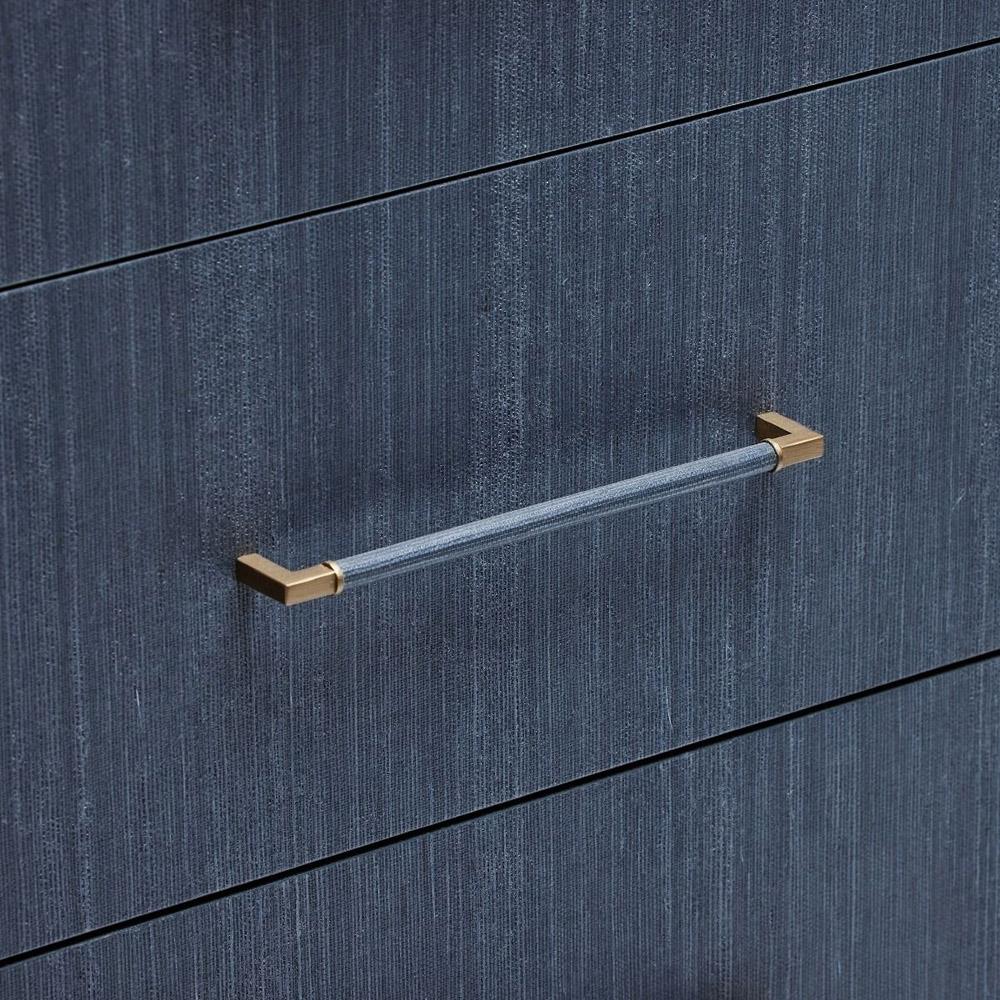 Taylor Modern Classic Navy Blue Sisal Brass Iron Double Dresser|