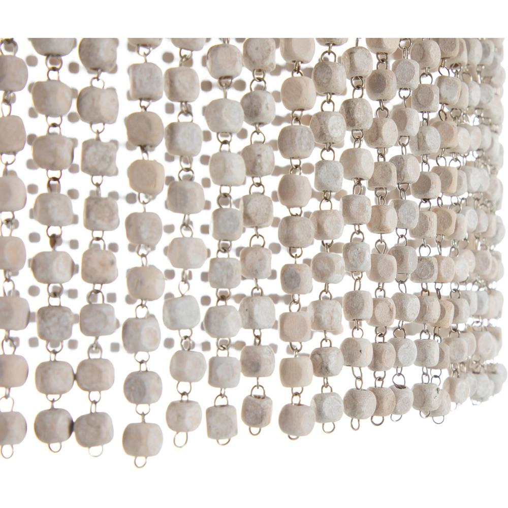 Halia Coastal Beach Whitewash Rattan Beaded Chandelier Large (27