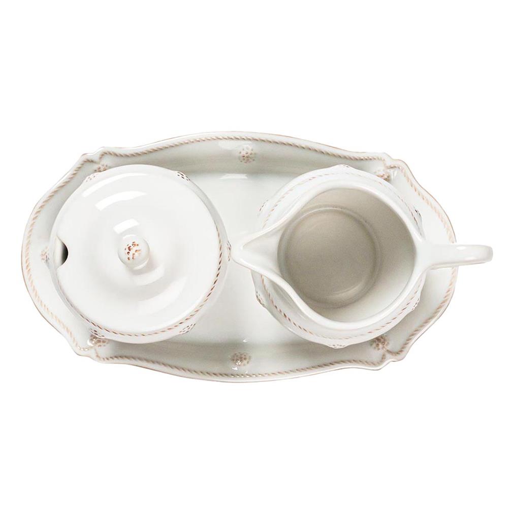 Juliska Berry & Thread French Country Whitewash Ceramic Sugar and Creamer Set|