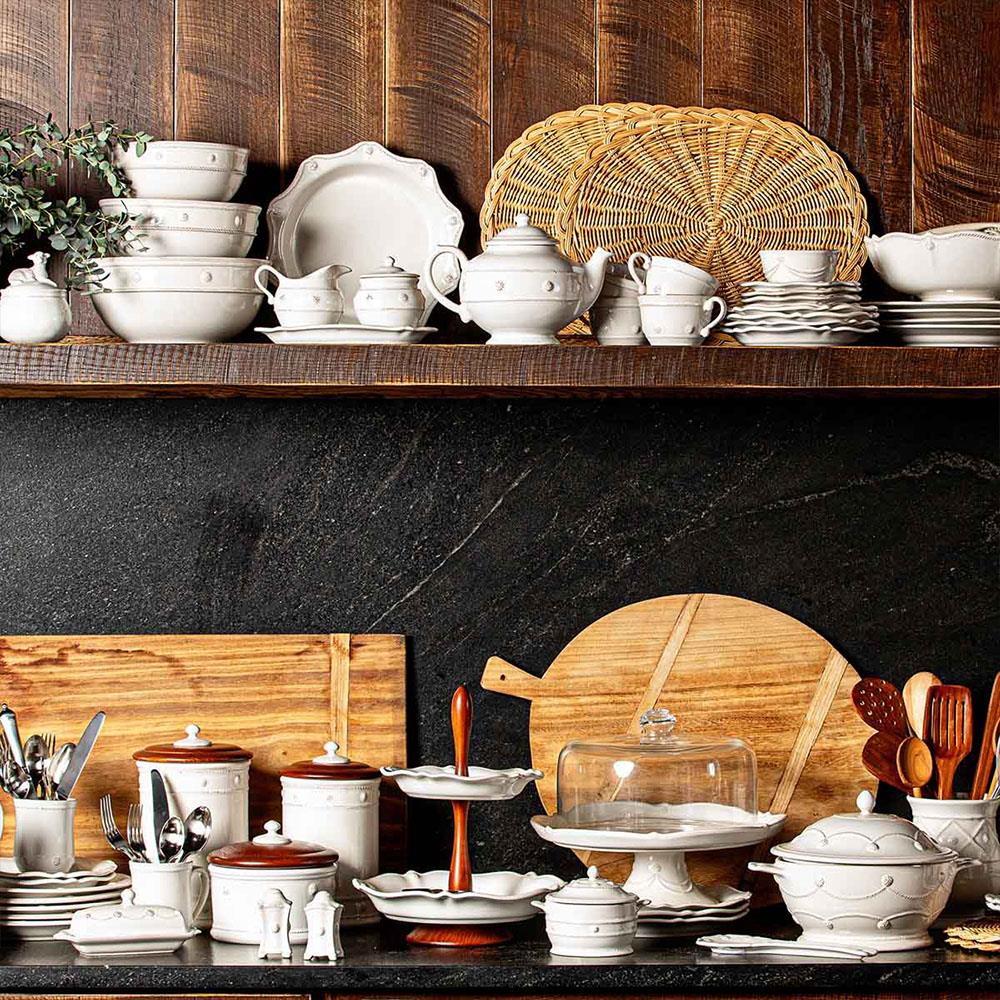 Juliska Berry & Thread French Country Whitewash Ceramic Sugar and Creamer Set|