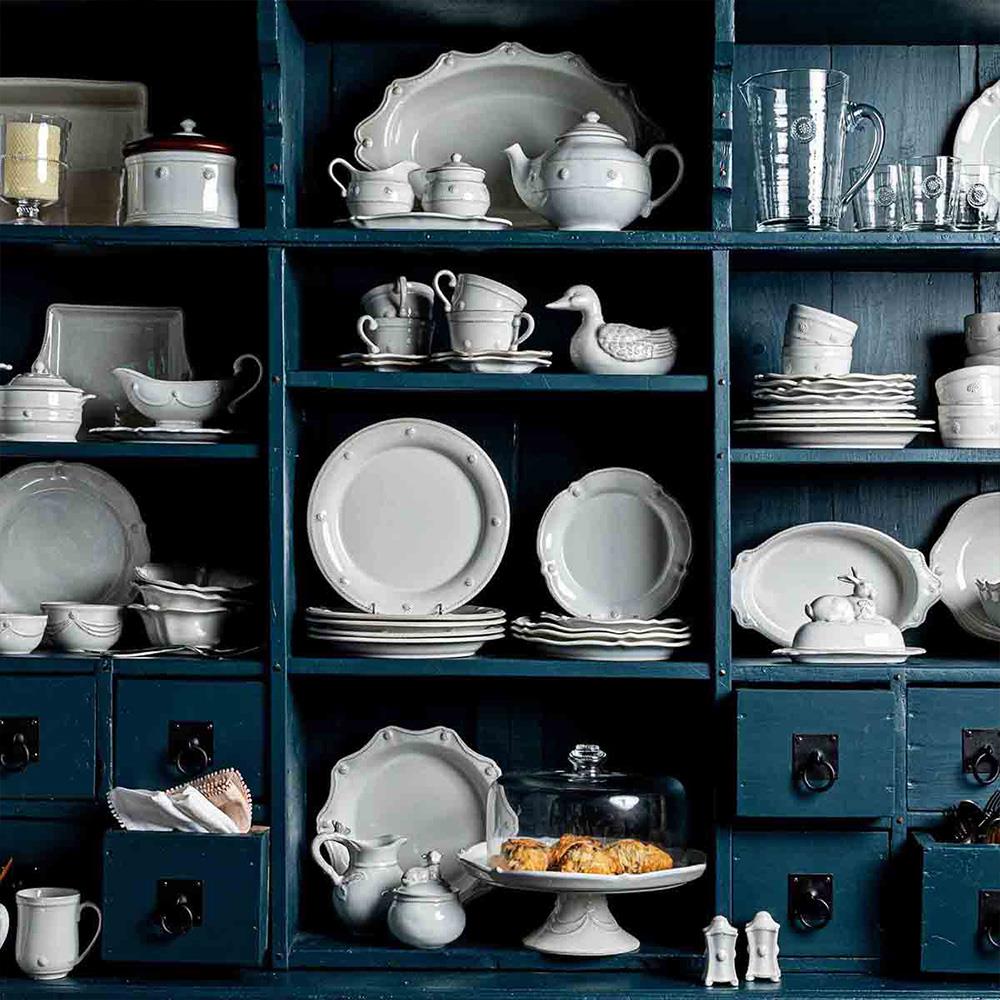 Juliska Berry & Thread French Country Whitewash Ceramic Sugar and Creamer Set|