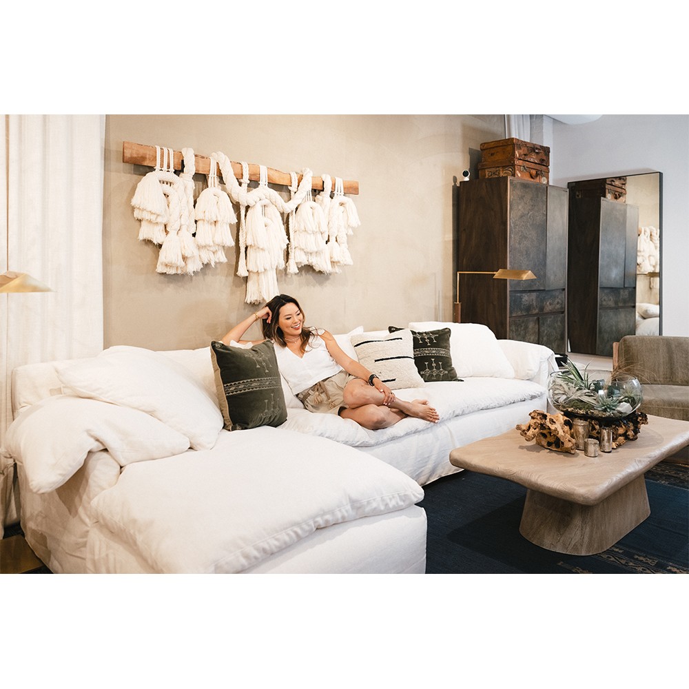 Alma Coastal Natural Cotton Macrame Woven Wood Wall Decor|