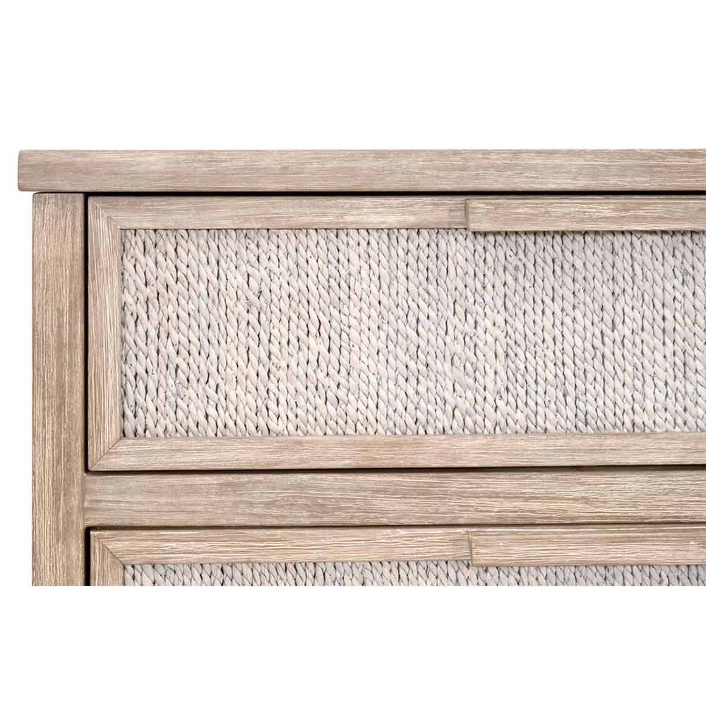 Laurice Coastal Beach Abaca Rope Natural Grey Mahogany Double Dresser|