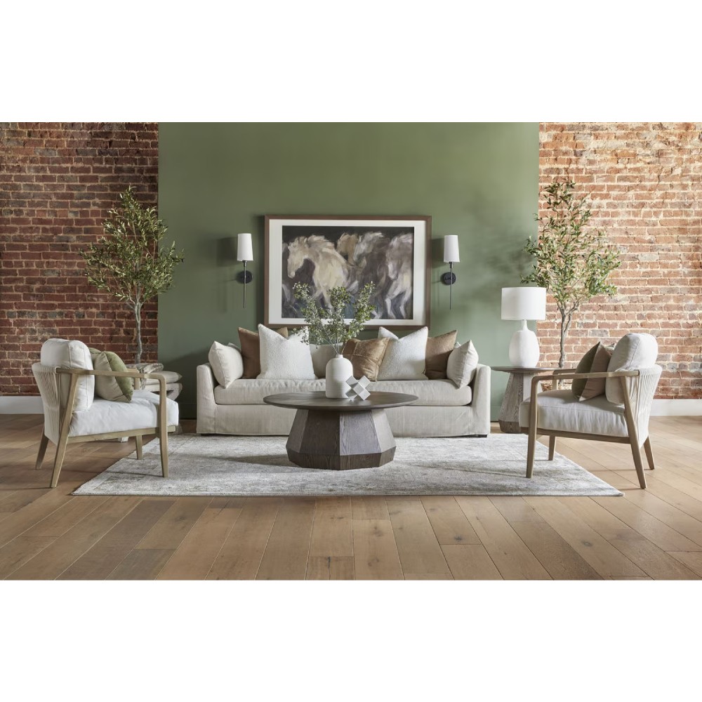 Courtney Modern Classic Brown Wood Round Pedestal Side End Table|