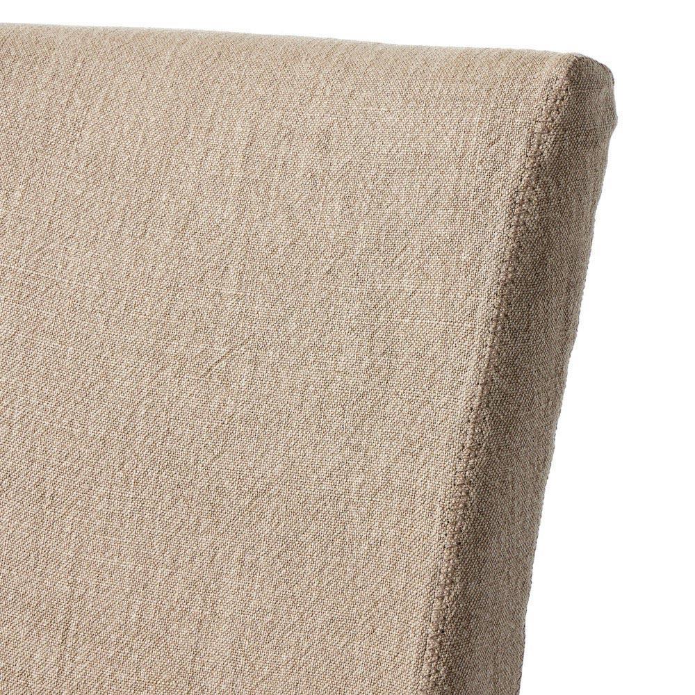 Vannie Modern Classic Beige Linen Flax Slipcover Dining Chair|
