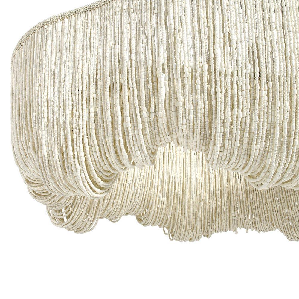 Palecek Lola Coastal Beach Off White Coco Bead Metal Frame