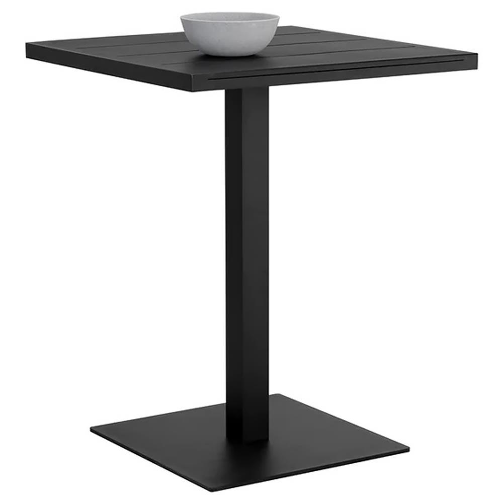 Zimce Industrial Loft Black Aluminum Square Outdoor Bar Table - 32"W|