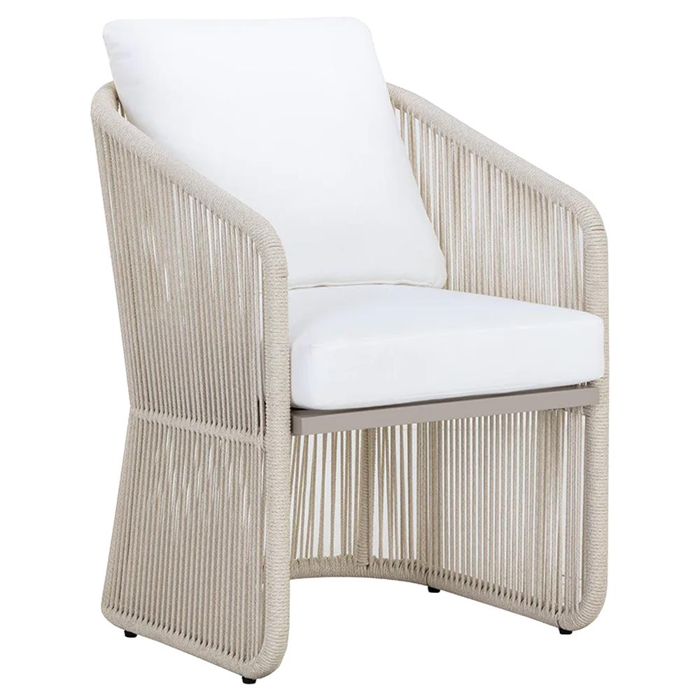 Terrell Stinson White Cushion Woven Rope Aluminum Outdoor Dining