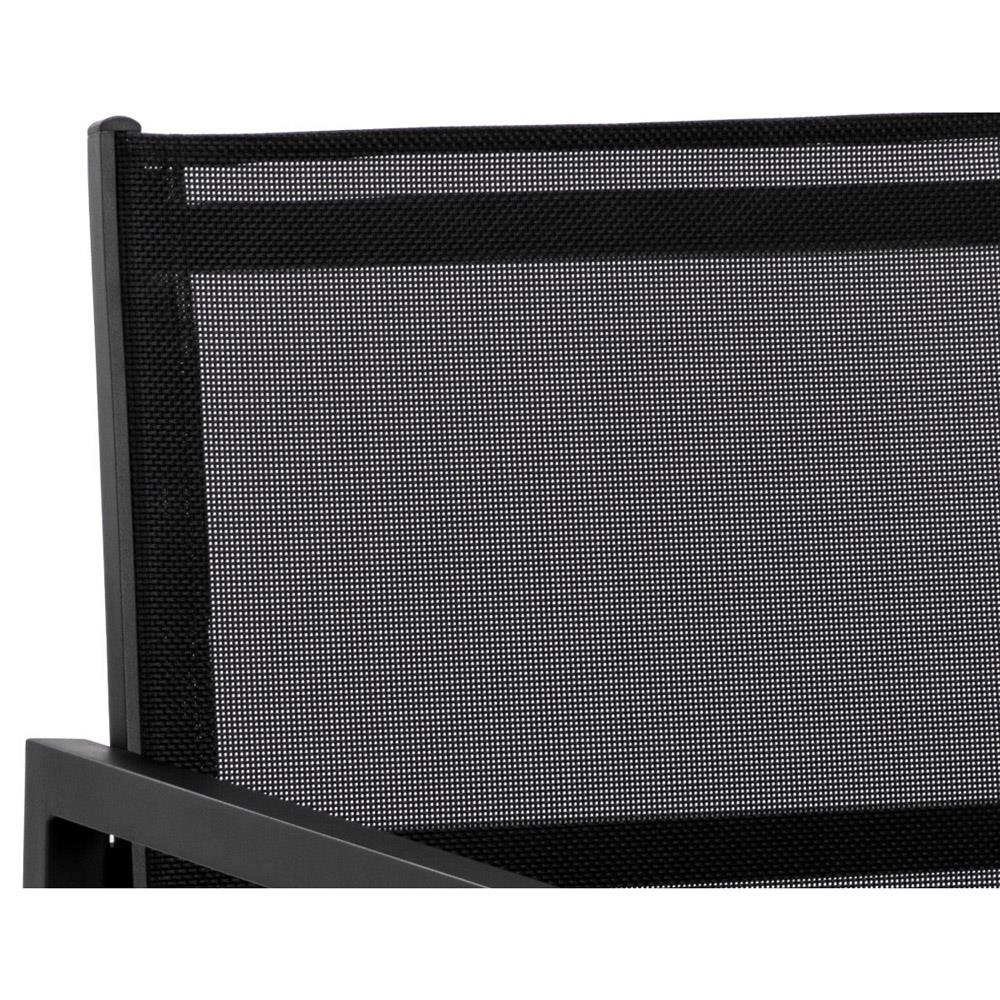 Zimce Industrial Black Mesh Aluminum Outdoor Dining Arm Chair - Set of 2|